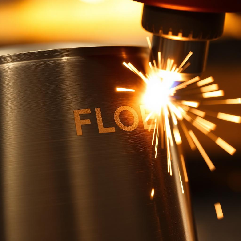 Gravação a laser em copo térmico